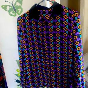 Retro 19 80’s blouse PtP 19”
